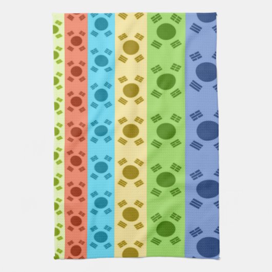 Meerkleurige Koreaanse vlag Art Print Theedoek (Verticaal)