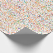 Meerkleurige kriebels cadeaupapier (Hoek)