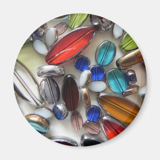 Meerkleurige kristallen kralen magneet (Voorkant)