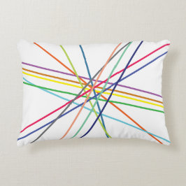 Meerkleurige kruisende lijnen accent kussen