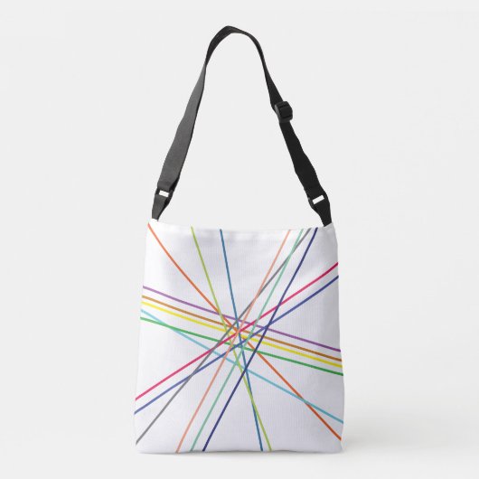 Meerkleurige kruisende lijnen crossbody tas (Achterkant)