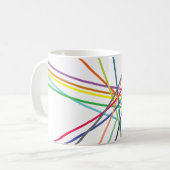 Meerkleurige kruisende lijnen koffiemok (Voorkant links)