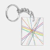 Meerkleurige kruisende lijnen sleutelhanger (Voorkant Links)