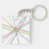 Meerkleurige kruisende lijnen sleutelhanger (Achterkant)