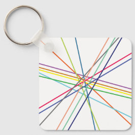 Meerkleurige kruisende lijnen sleutelhanger