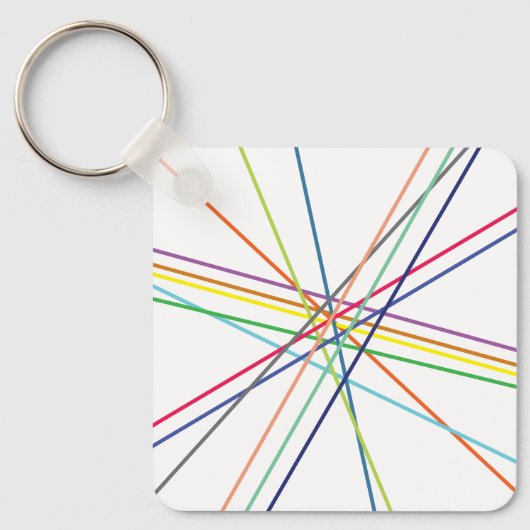 Meerkleurige kruisende lijnen sleutelhanger (Voorkant)