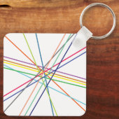 Meerkleurige kruisende lijnen sleutelhanger (Achterkant)