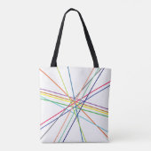 Meerkleurige kruisende lijnen tote bag (Achterkant)