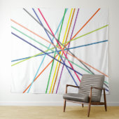 Meerkleurige kruisende lijnen wandkleed (In Situ (horizontaal))