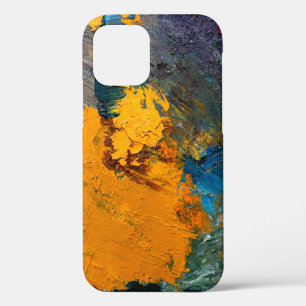 meerkleurige lagen olieverf op de kunstenaar iPhone 12 hoesje
