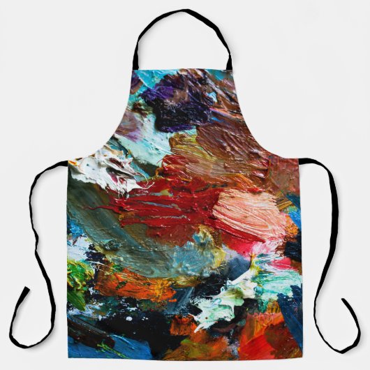 meerkleurige lagen olieverf op de kunstenaar schort (Voorkant)