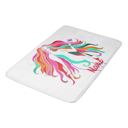 Meerkleurige, langharige godin Thunder_Cove Badmat (Gekanteld)