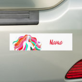 Meerkleurige, langharige godin Thunder_Cove Bumpersticker (Op auto)