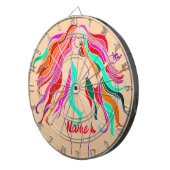 Meerkleurige, langharige godin Thunder_Cove Dartbord (Voorkant Rechts)