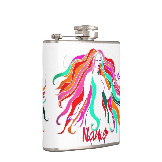 Meerkleurige, langharige godin Thunder_Cove Heupfles (Rechts)