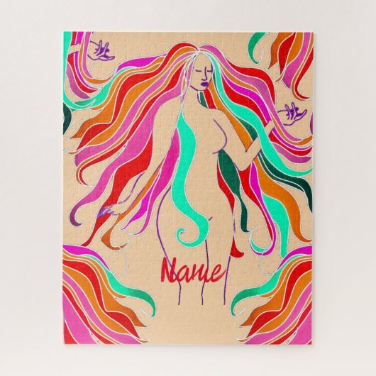 Meerkleurige, langharige godin Thunder_Cove Legpuzzel (Verticaal)