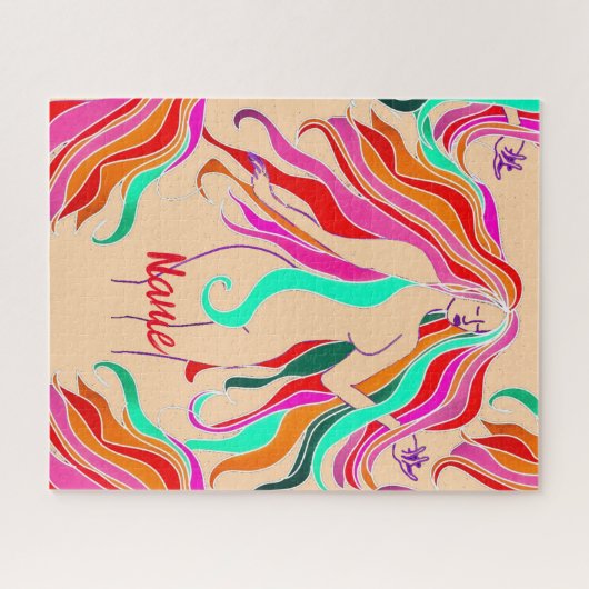 Meerkleurige, langharige godin Thunder_Cove Legpuzzel (Horizontaal)