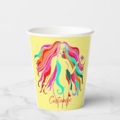 Meerkleurige, langharige godin Thunder_Cove Papieren Bekers (Achterkant)