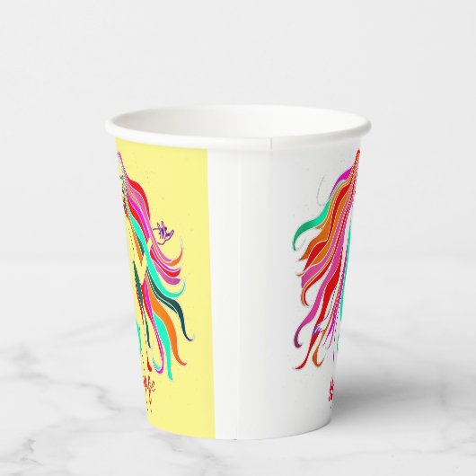 Meerkleurige, langharige godin Thunder_Cove Papieren Bekers (Rechts)