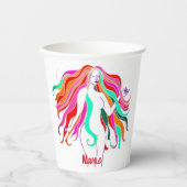 Meerkleurige, langharige godin Thunder_Cove Papieren Bekers (Voorkant)