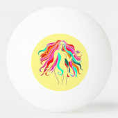 Meerkleurige, langharige godin Thunder_Cove Pingpongbal (Achterkant)