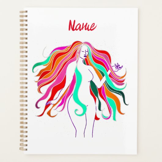 Meerkleurige, langharige godin Thunder_Cove Planner (Voorkant)