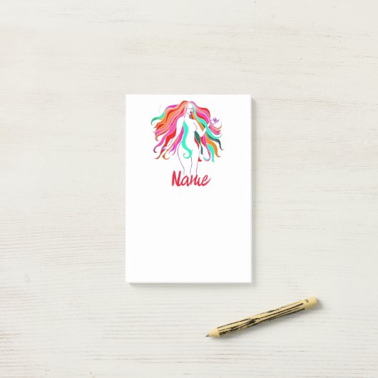 Meerkleurige, langharige godin Thunder_Cove Post-it® Notes (Op bureau)