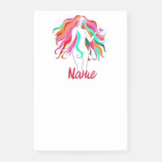 Meerkleurige, langharige godin Thunder_Cove Post-it® Notes (Voorkant)