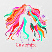 Meerkleurige, langharige godin Thunder_Cove Raamsticker (Vel)