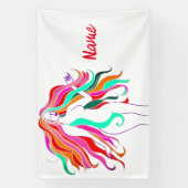 Meerkleurige, langharige godin Thunder_Cove Spandoek (Verticaal)