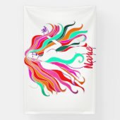 Meerkleurige, langharige godin Thunder_Cove Spandoek (Verticaal)