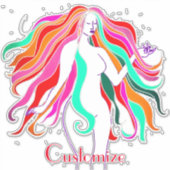 Meerkleurige, langharige godin Thunder_Cove Sticker (Voorkant)