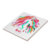 Meerkleurige, langharige godin Thunder_Cove Tegeltje (Zijkant)