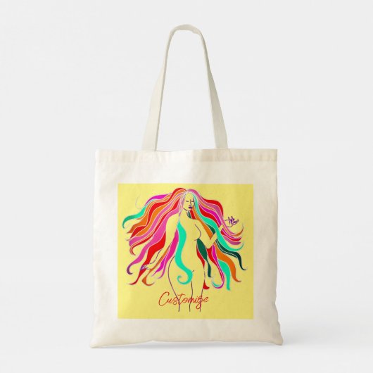 Meerkleurige, langharige godin Thunder_Cove Tote Bag (Achterkant)