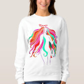 Meerkleurige, langharige godin Thunder_Cove Trui (Voorkant)