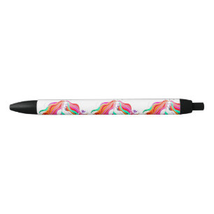 Meerkleurige, langharige godin Thunder_Cove Zwarte Inkt Pen