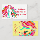 Meerkleurige, langharige godin Thunder_Hoesje Visitekaartje (Voorkant / Achterkant)