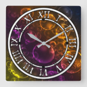 Meerkleurige lenzen vierkante klok (Voorkant)