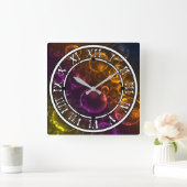 Meerkleurige lenzen vierkante klok (Huis)