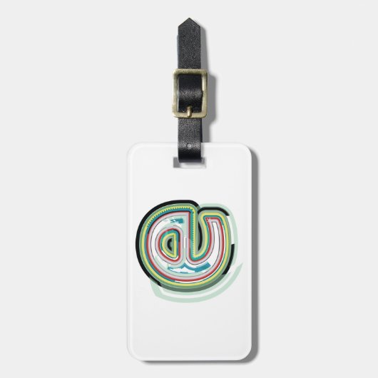 Meerkleurige letter E Abstracte moderne typografie Bagagelabel (Voorkant verticaal)