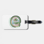 Meerkleurige letter E Abstracte moderne typografie Bagagelabel (Achterkant horizontaal)