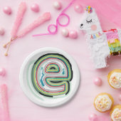 Meerkleurige letter E Abstracte moderne typografie Papieren Bordje (Feest)