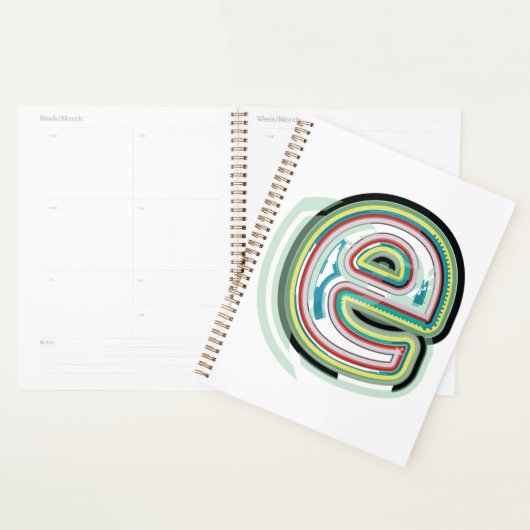 Meerkleurige letter E Abstracte moderne typografie Planner (Display)