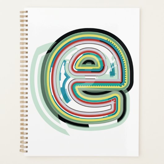 Meerkleurige letter E Abstracte moderne typografie Planner (Voorkant)