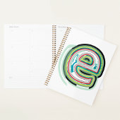 Meerkleurige letter E Abstracte moderne typografie Planner