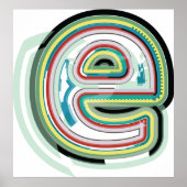 Meerkleurige letter E Abstracte moderne typografie Poster (Voorkant)