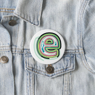 Meerkleurige letter E Abstracte moderne typografie Ronde Button 7,6 Cm