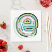 Meerkleurige letter E Abstracte moderne typografie Servet (Insitu)