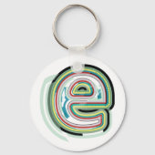 Meerkleurige letter E Abstracte moderne typografie Sleutelhanger (Voorkant)