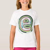 Meerkleurige letter E Abstracte moderne typografie T-shirt (Voorkant)